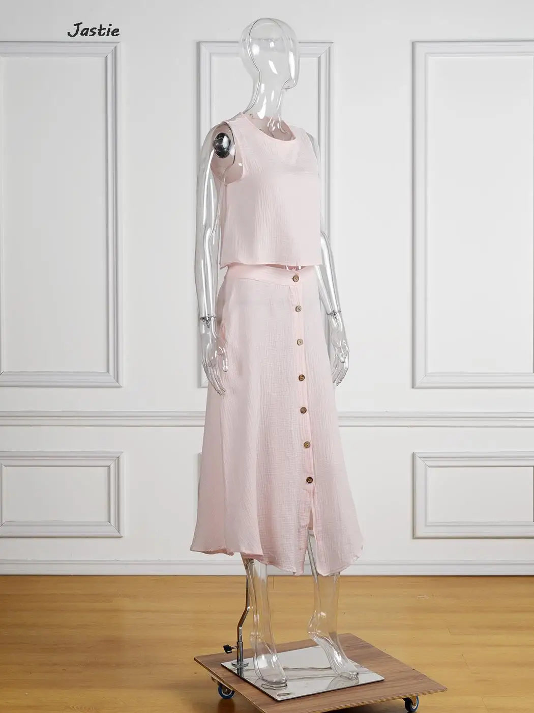 Summer Outfits For Women 2023 New Casual Cotton Linen Suit Loose Sleeveless Vest Single-breasted Skirt 2 Piece Set Women Outfit