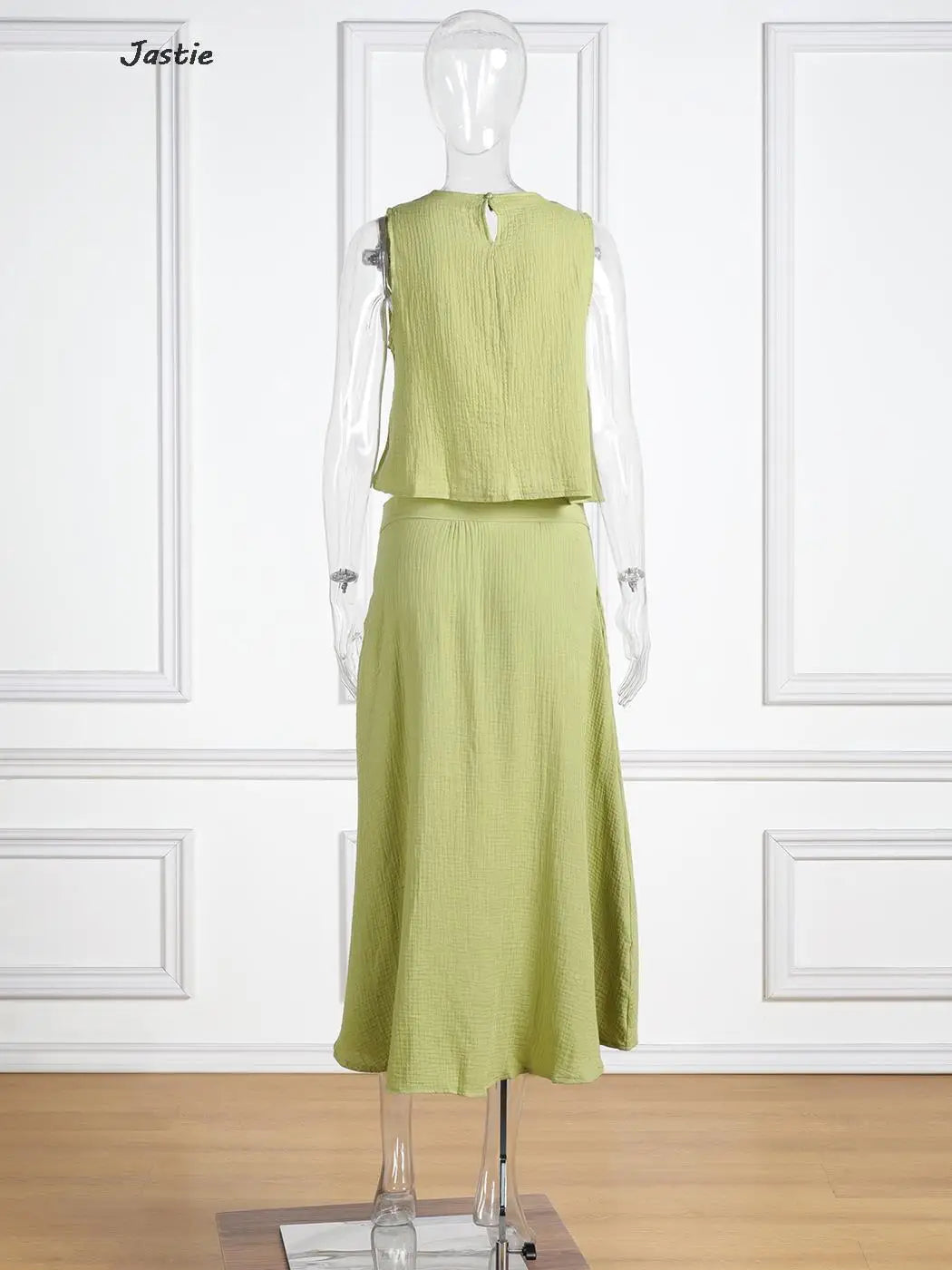 Summer Outfits For Women 2023 New Casual Cotton Linen Suit Loose Sleeveless Vest Single-breasted Skirt 2 Piece Set Women Outfit
