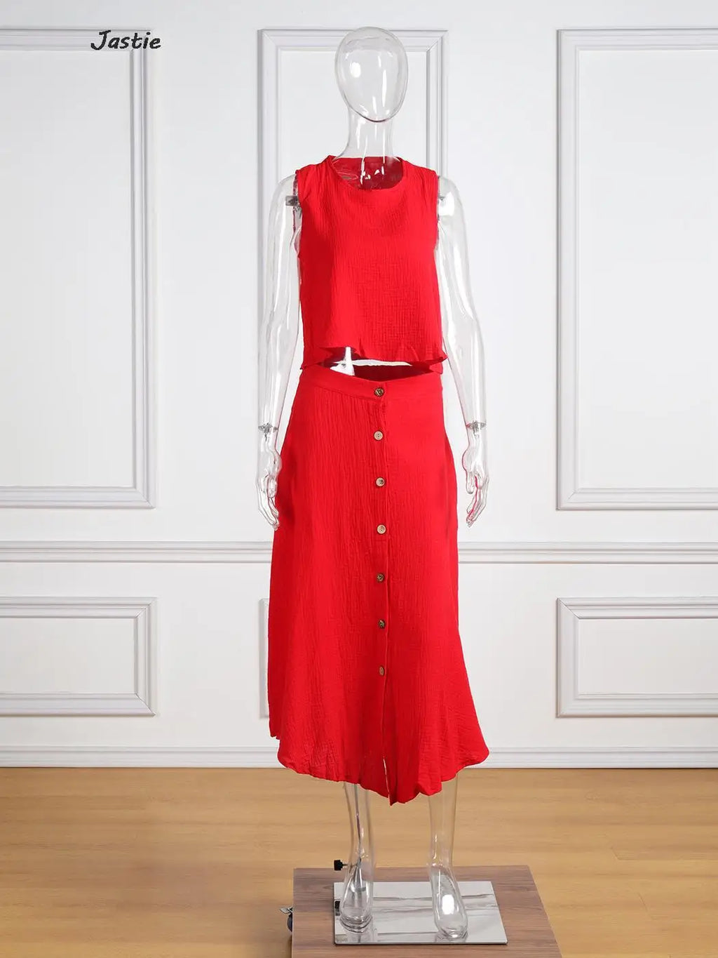 Summer Outfits For Women 2023 New Casual Cotton Linen Suit Loose Sleeveless Vest Single-breasted Skirt 2 Piece Set Women Outfit