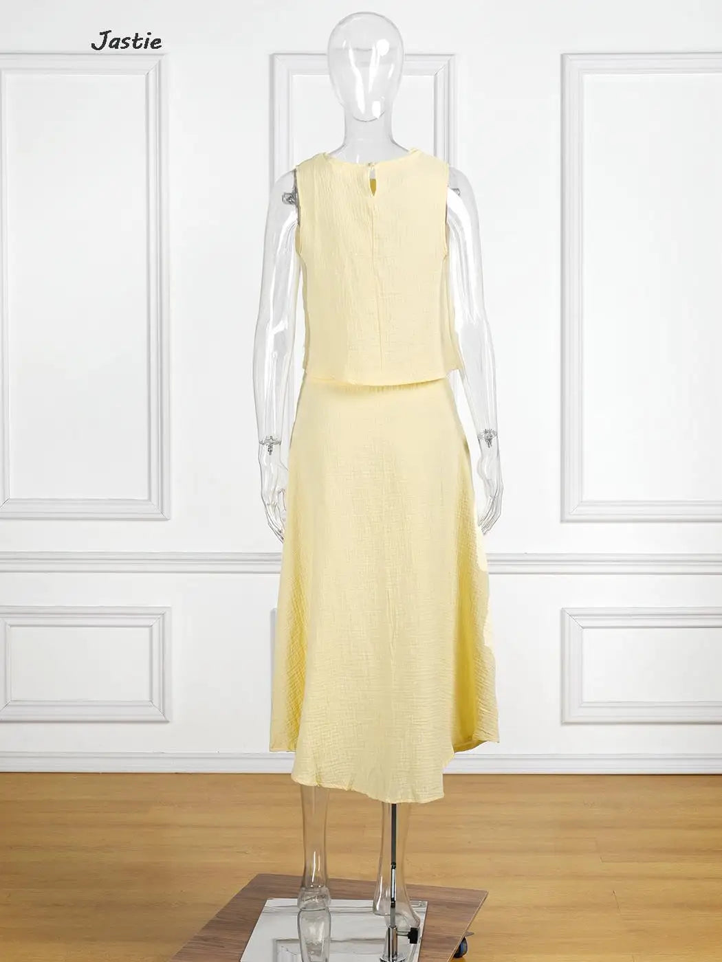 Summer Outfits For Women 2023 New Casual Cotton Linen Suit Loose Sleeveless Vest Single-breasted Skirt 2 Piece Set Women Outfit