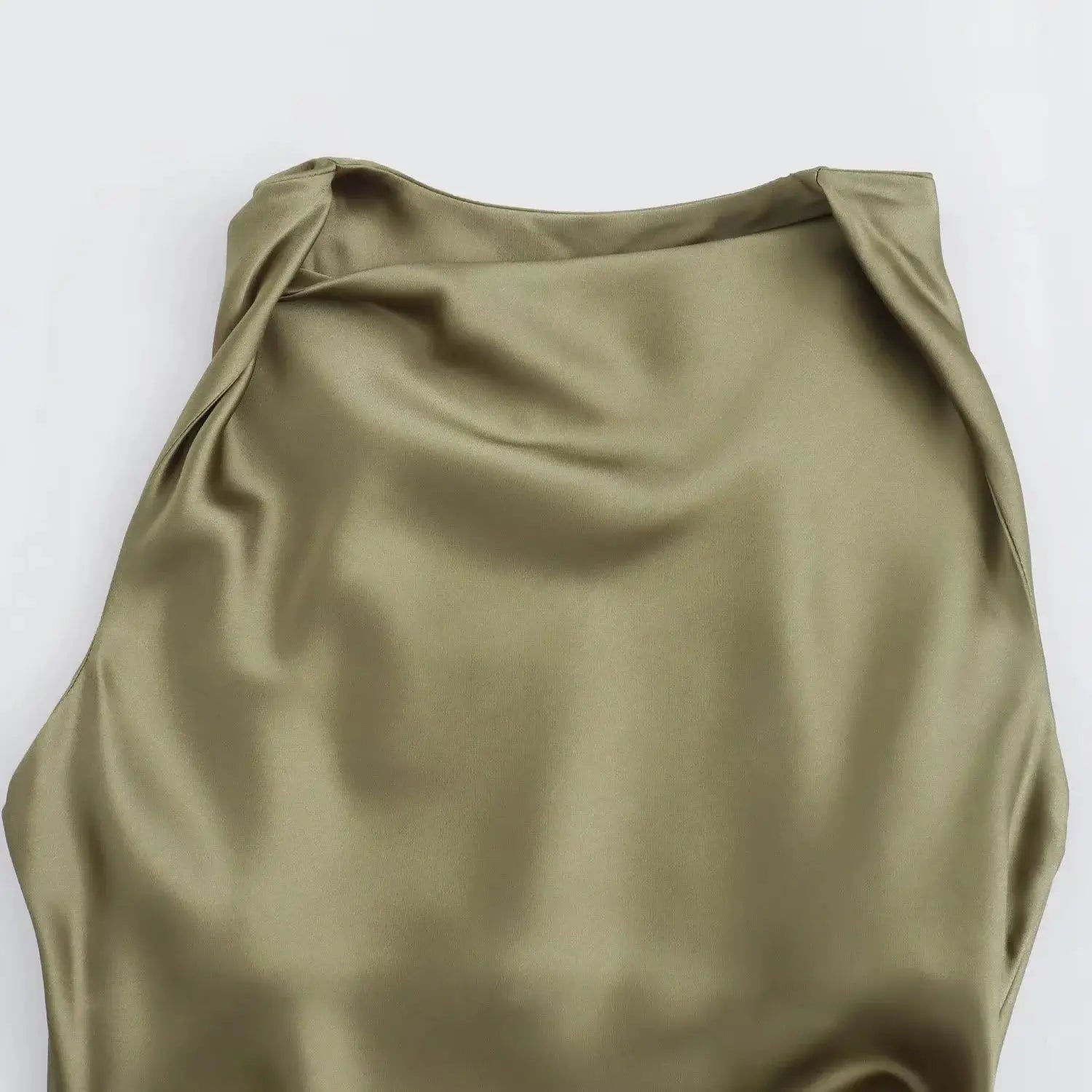 TRAF Satin Long Dresses for Women 2024 Summer Slip Midi Dress Woman Sexy Evening Party Dress Sleeveless Female Elegant Dresses